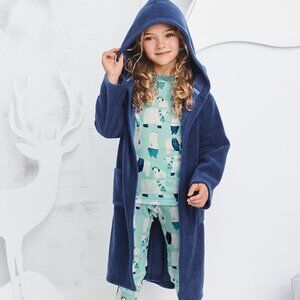 Garnet Hill Kids ~ Kids’ Fleece Hooded Robe with Tie in size Large